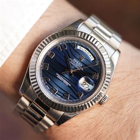 rolex day date 40 white gold blue dial|rolex day date 228239.